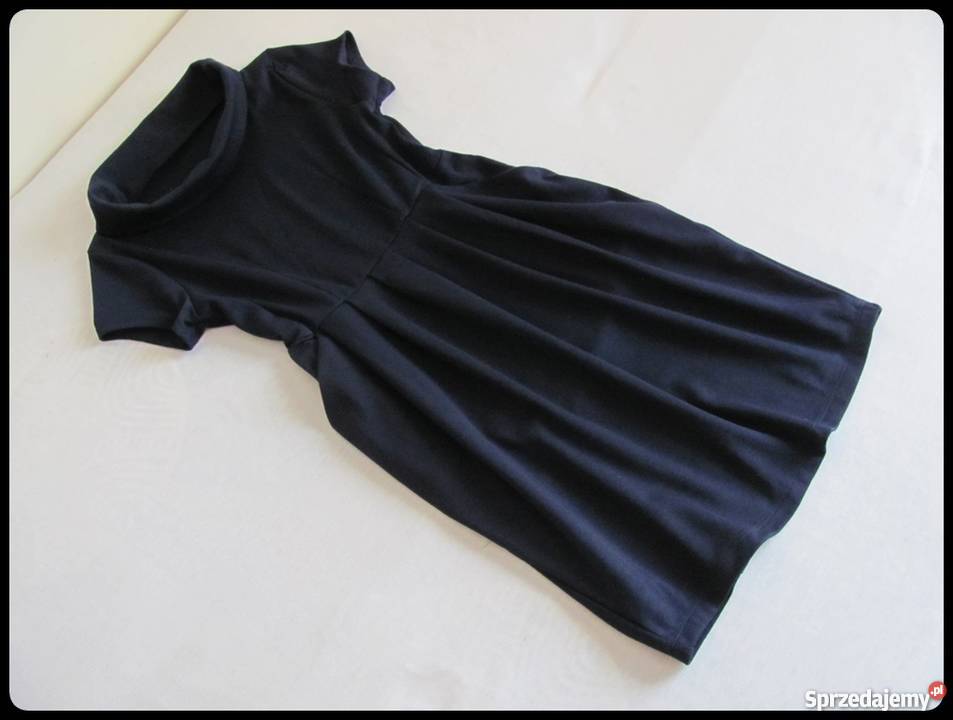 Sukienka granatowa z półgolfem i kieszeniami 38 Płock sprzedam