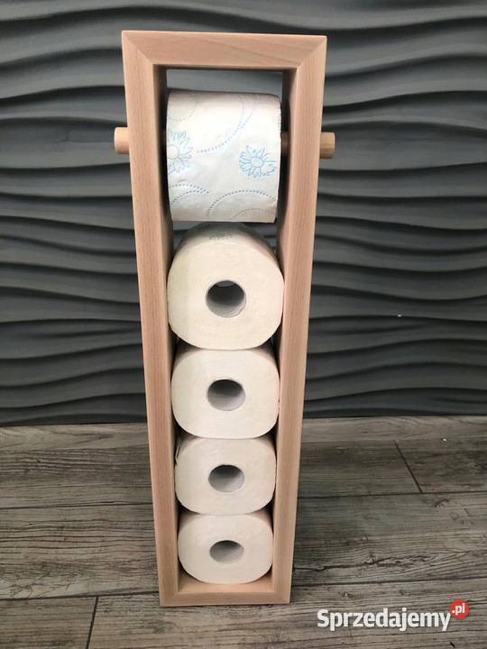 Stojak na papier toaletowy drewniany 5rolkowy Dębica sprzedam