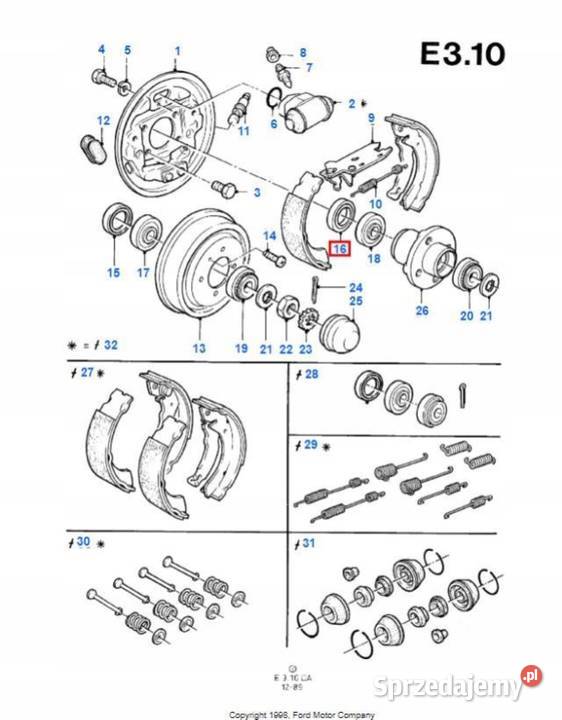 USZCZELNIACZ PIASTY TYŁ FORD ESCORT 8190 Uszczelki i uszczelniacze