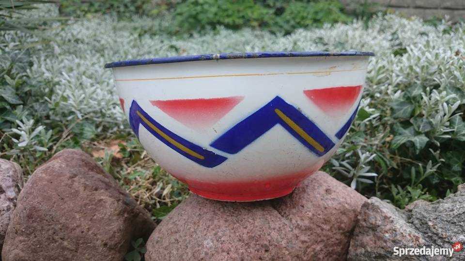 Miska emalia Made In Poland PRL Porcelana i szkło Ostrów Wielkopolski