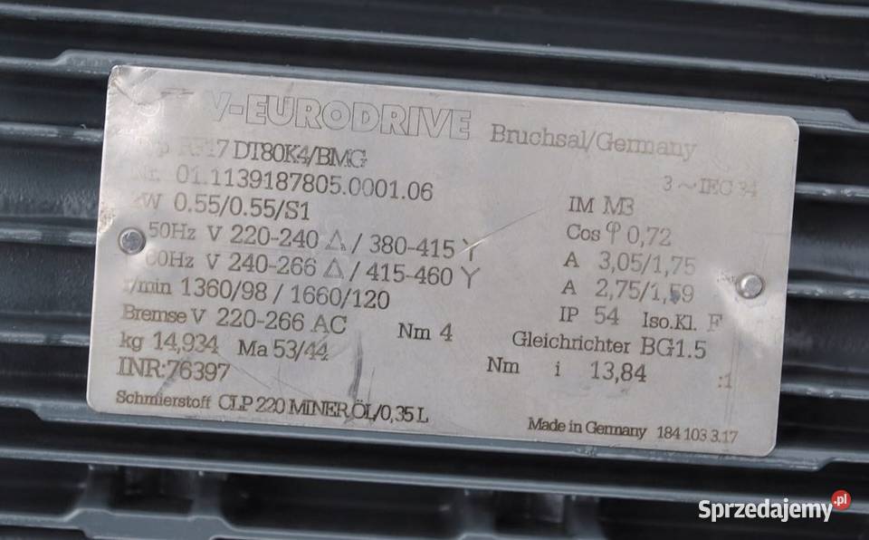 Motoreduktor kołnierzowy 055kw 98obrmin z Kargowa