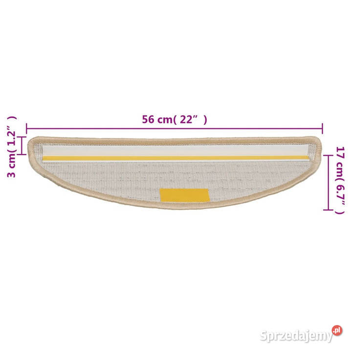 Nakładki na schody 10 56x17x3 kremowe WM149791 Pozostałe