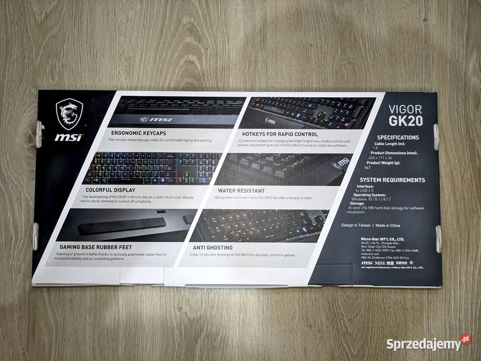 NOWA Klawiatura Gamingowa MSI VIGOR GK20 RGB Iława