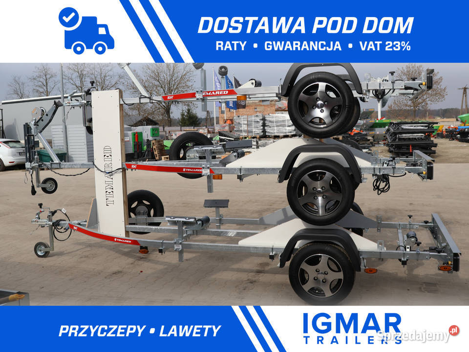 Przyczepa do łodzi TEMARED B50018 z LED i kołem Cegielsko