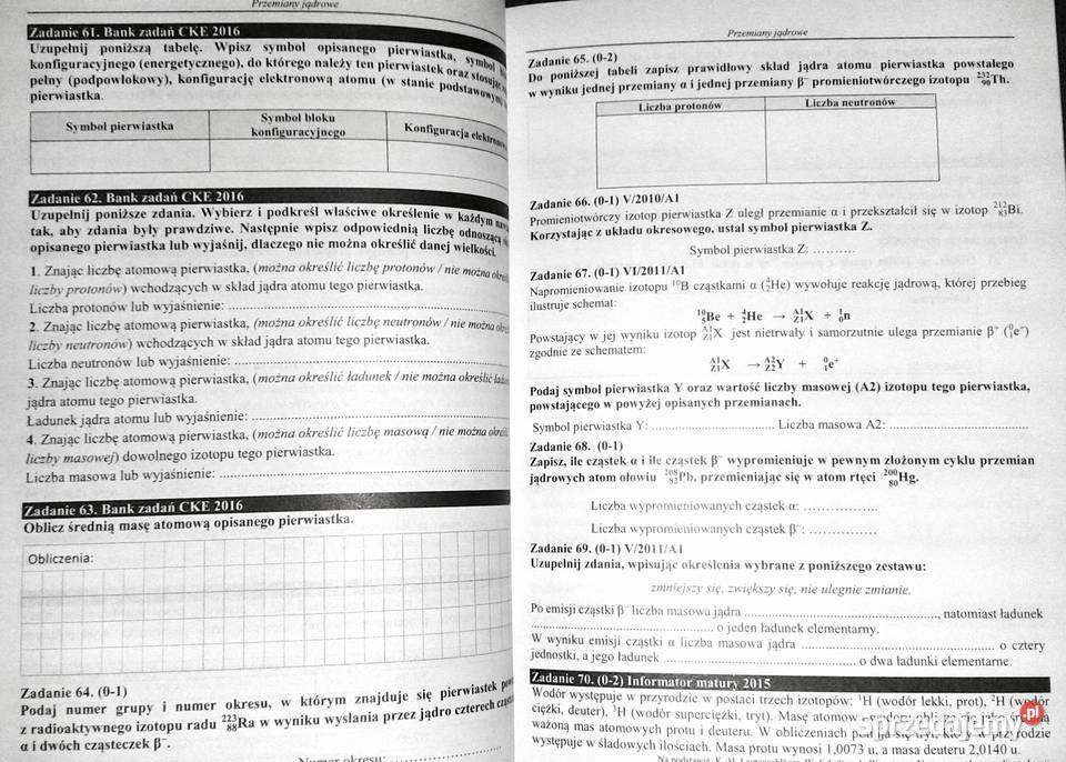 Chemia 1 Zbiór zadań z odpowiedziami 20022017 lubelskie Chełm