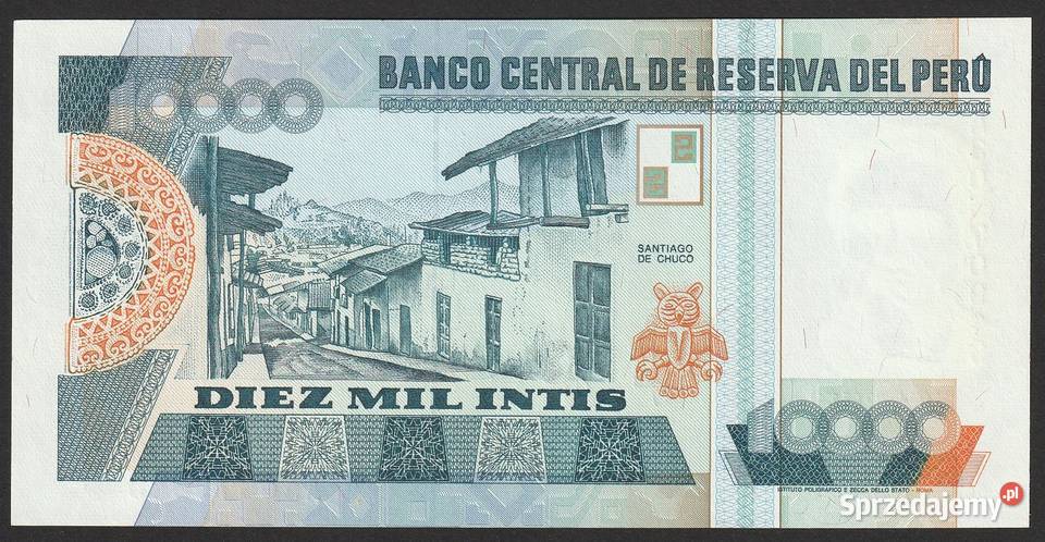 PERU 10000 INTIS 1988 UNC Numizmatyka Łódź