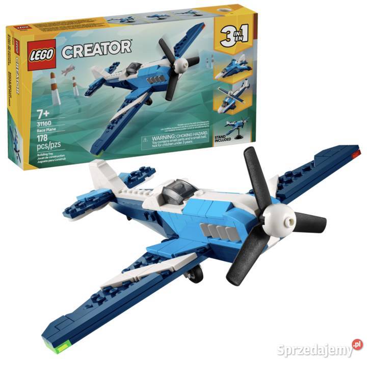 NOWE LEGO Statek powietrzny samolot wyścigowy Łódź