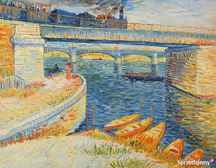 Duży obraz olejny Most w Asnieres Vincent van Warszawa