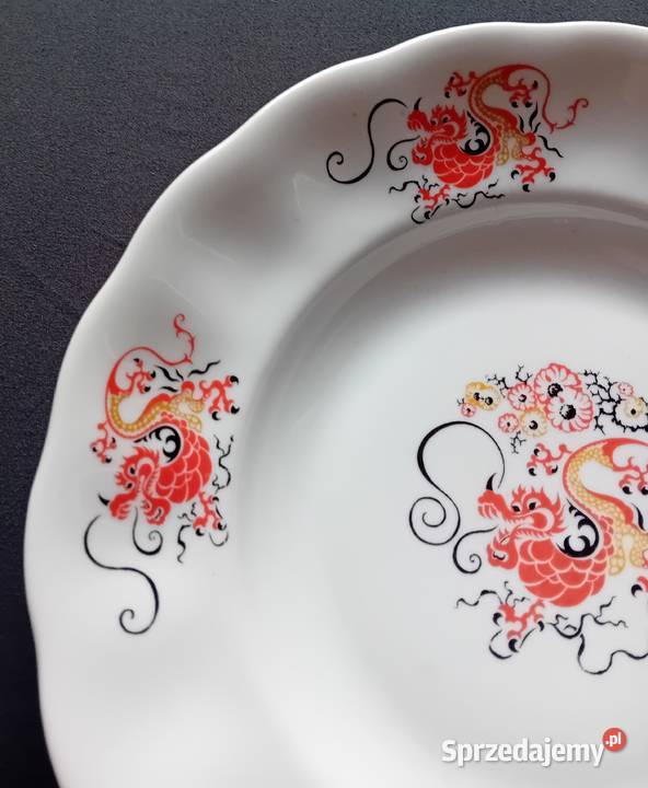 Duży głęboki talerz patera ze smokiem Karolina wielkopolskie sprzedam