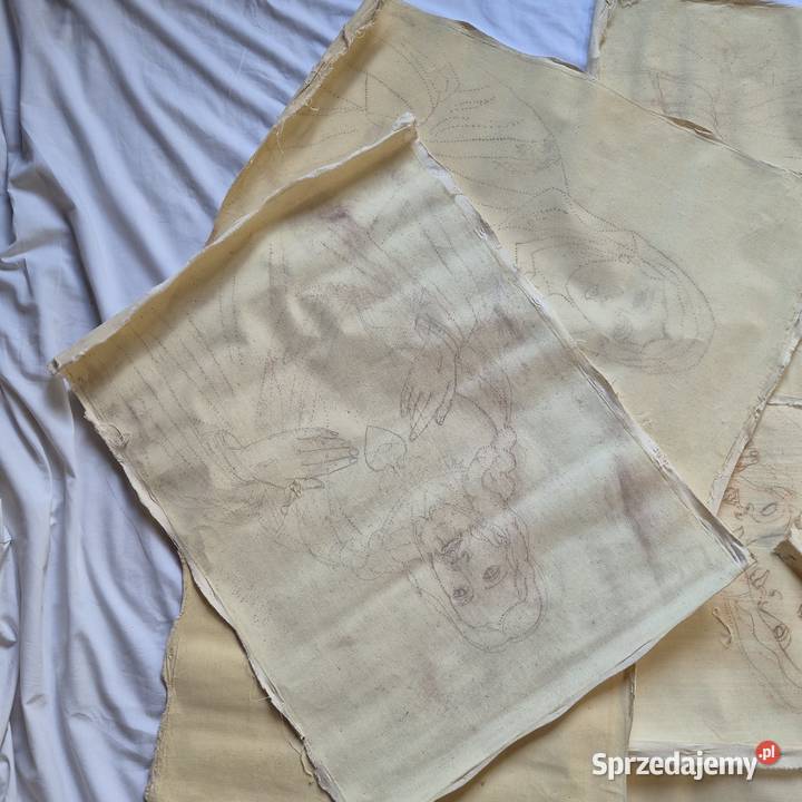 Stare płótna z pracowni 7 sztuk 50x70 przeprócha Brzesko