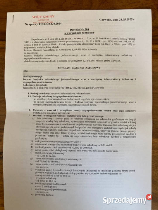 Działka budowlana Miętne pow garwoliński budowlana Sprzedaż Nieruchomości mazowieckie