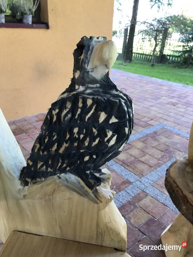 Meble ogrodowe góralskie rzeźbione orzech