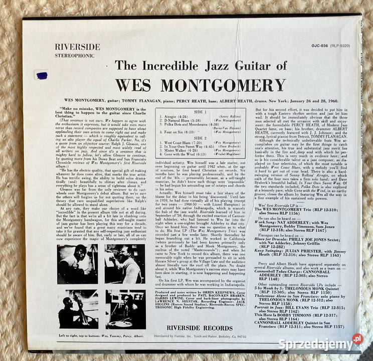 Wes Montgomery The Incredible Jazz Guitar Of Wes jazz Szczecin