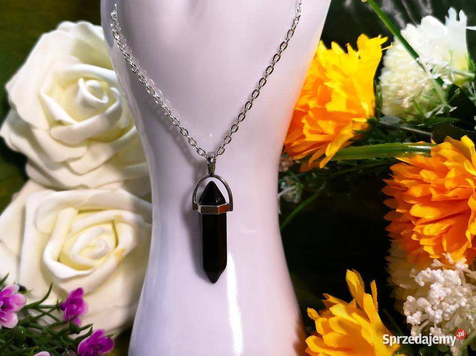 Naszyjnik z czarnym kryształem świętokrzyskie Kielce sprzedam