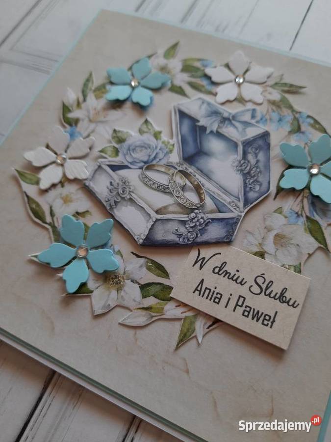 Kartka na ślub personalizowana Rękodzieło Ryki