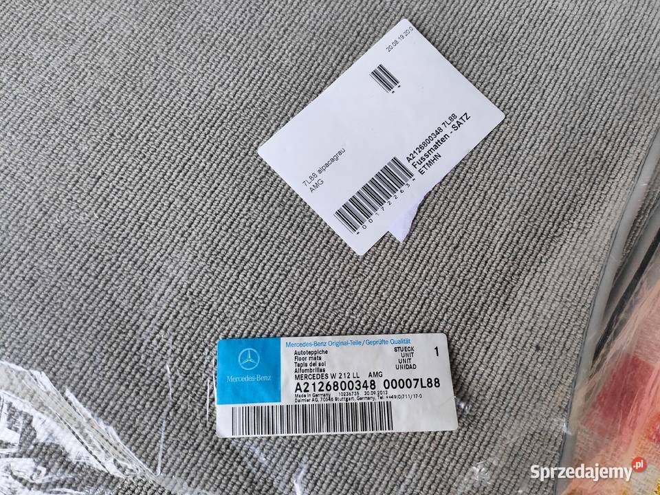 Oryginalne dywaniki welurowe Mercedes W212 S212 Bolewice