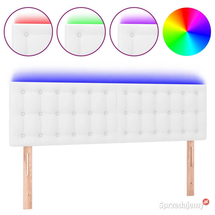 Zagłówek do łóżka z LED biały 144x5x7888 Warszawa sprzedam