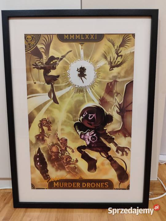 Poster murder drones z podpisem autora i z ramą Meble Wrocław