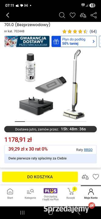 Mop KARCHER FC7 gwarancją Inowrocław sprzedam