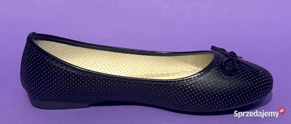 Czarne baleriny z kokardą rozmiar 36 AK10 Balerinki Żyrardów