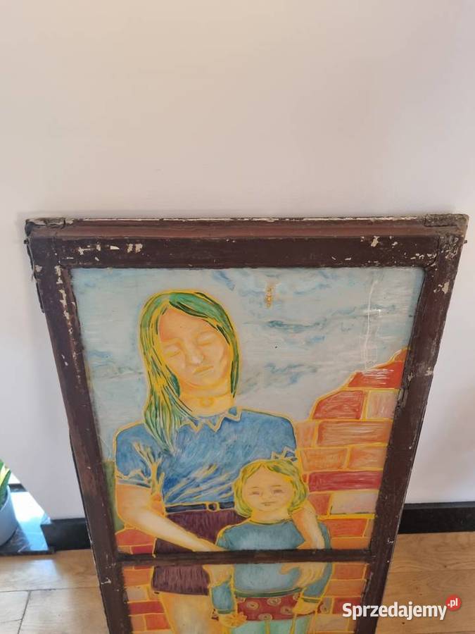 Obraz na starym oknie Warszawa