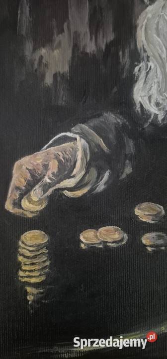 Żyd liczacy pieniądze Malarstwo Gniezno