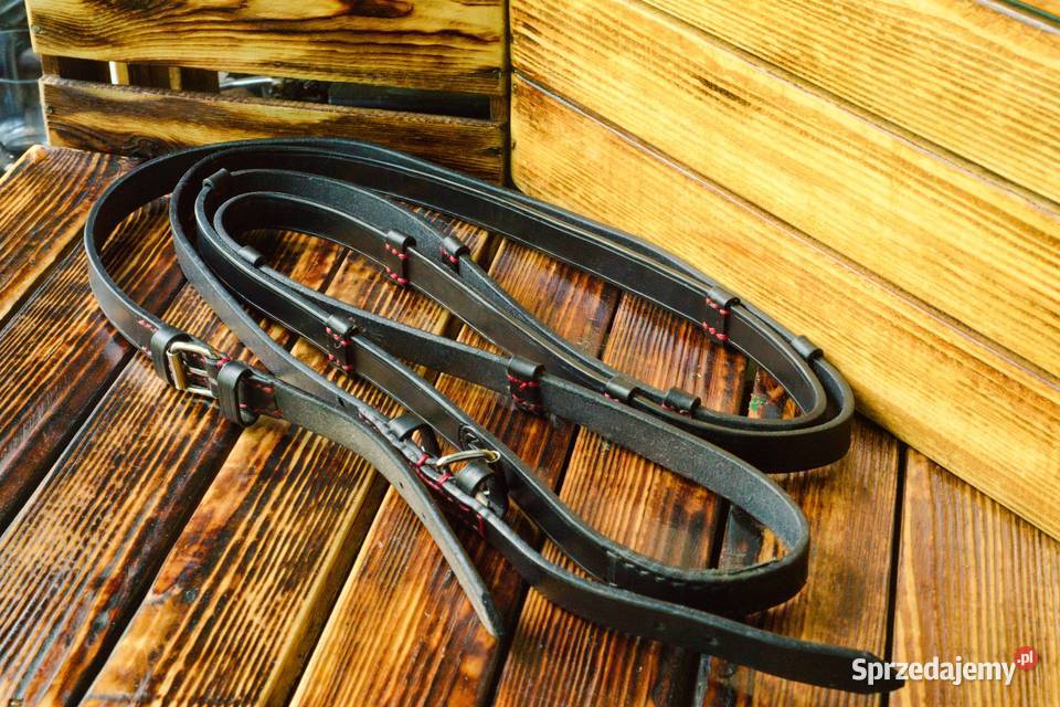 Wodze z czerwonymi stoperami skóra 3540mm gruba Tarnobrzeg