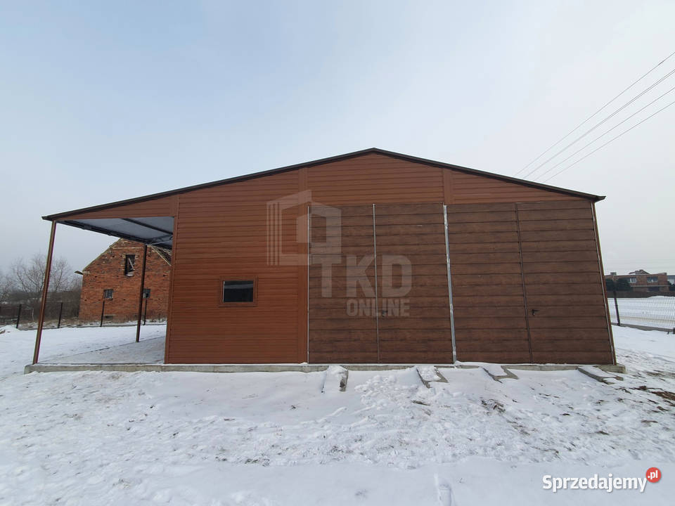 Hala Garaż Blaszany 6x8 wiata 2x Brama Rynny Otwock