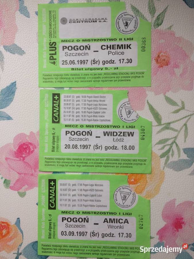1162 Bilety Pogoni Szczecin 1997 R