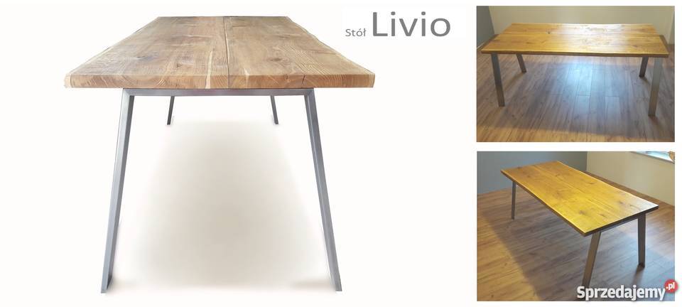 LIVIO Nowoczesny stół dębowy stal nierdzewna Stoły, krzesła, biurka opolskie Dobrodzień sprzedam