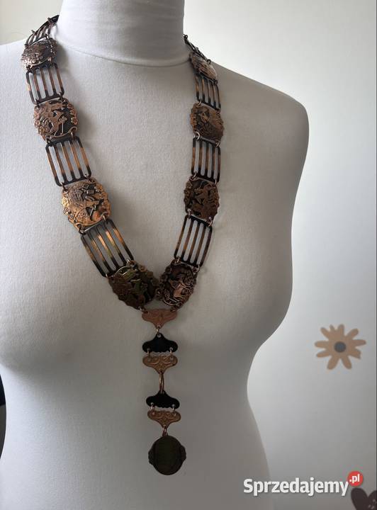 Naszyjnik Vintage w kolorze miedzianym Zegarki i Biżuteria