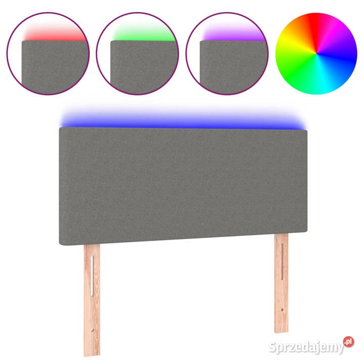 Zagłówek do łóżka z LED ciemnoszary 90x5x7888