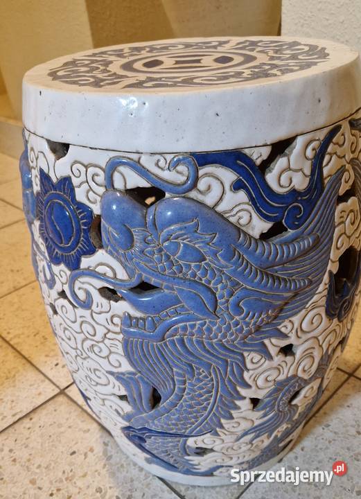 PUF STOŁEK STOLIK ceramika orientalny wzór smoki Lublin