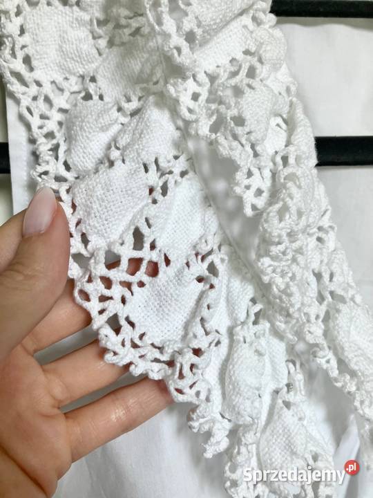 Nowa biała bluzka crop top Hess Frackmann bez rękawa Nisko