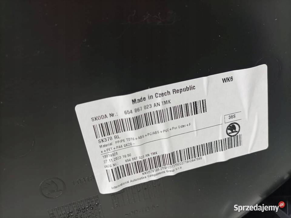 TAPICERKA BOCZEK LEWY TYŁ 23R Skoda Kamiq I 2019 Tapicerki samochodowe