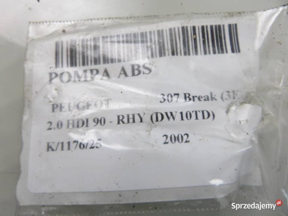 POMPA ABS PEUGEOT 307 265100416 osobowe Układ ABS i ESP małopolskie sprzedam