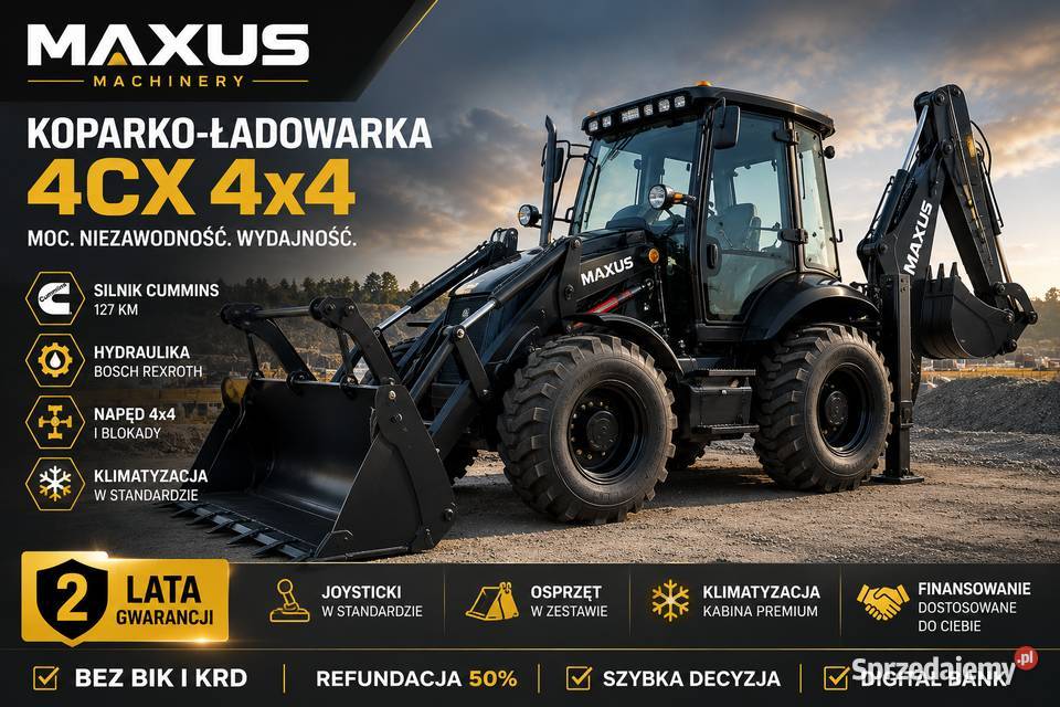 MAXUS 4CX 4x4 Nowa koparkoładowarka klasy Aleksandrów Łódzki
