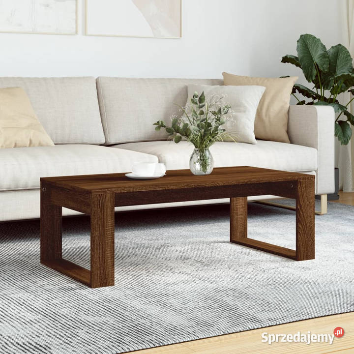 Stolik kawowy brązowy dąb 102x50x35 materiał Warszawa