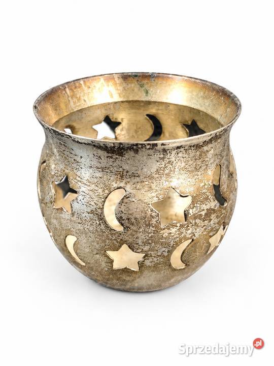 Stary świecznik lampion platerowany vintage