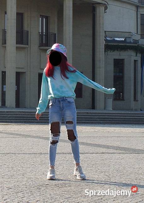 Jeansowe Spodnie MISS RJz Kabaretkową wstawką Spodnie Rawicz