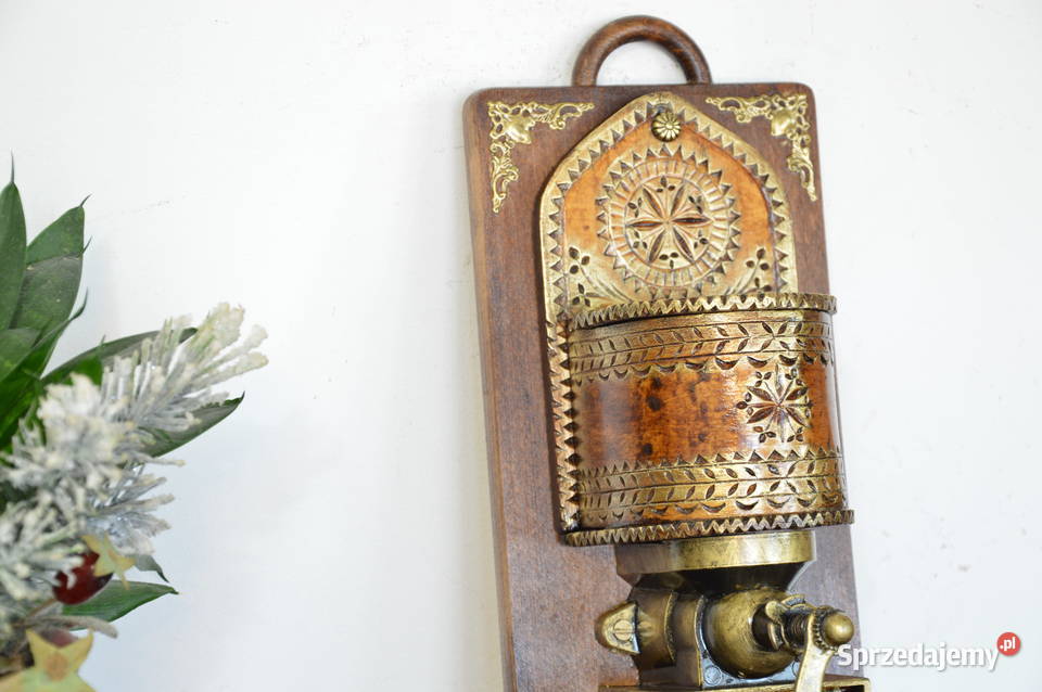 drewniany MŁYNEK wiszący do kawy stary Jastrzębie-Zdrój