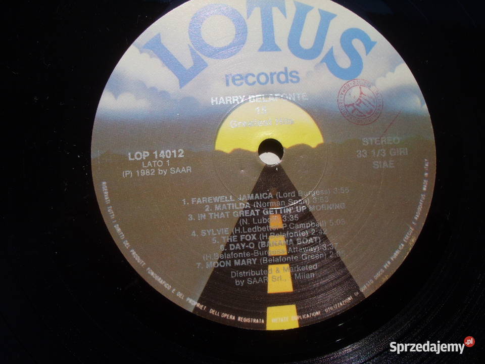 WINYL LP HARRY BELAFONTE15 GREATEST HITS LOTUS Wołów sprzedam