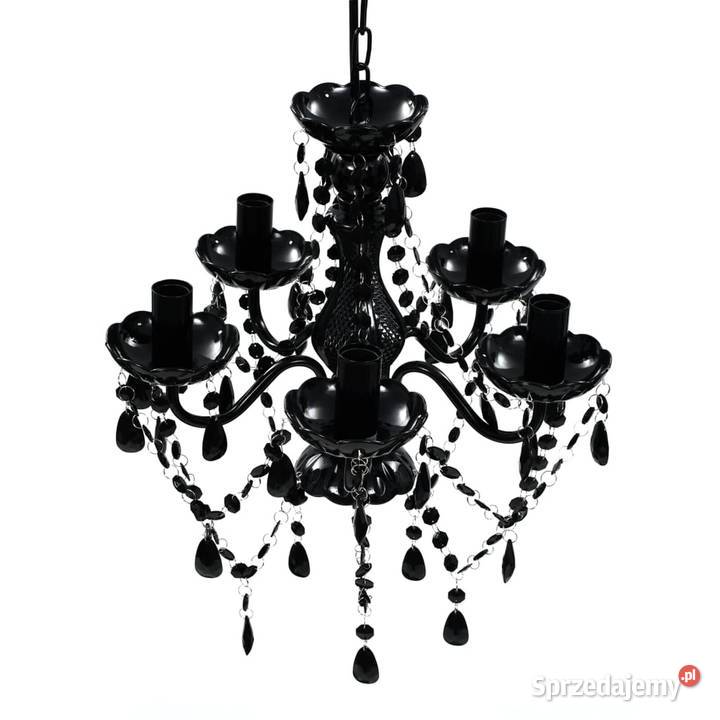 vidaXL Żyrandol z 5 żarówkami czarnySKU240308