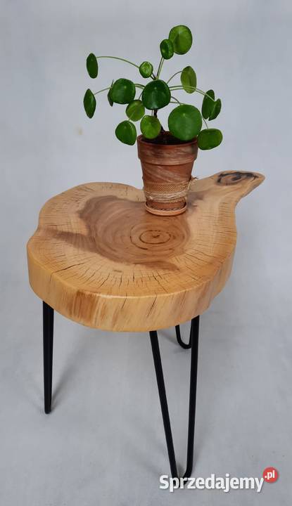 Stolik kawowy plaster drewna wiąz loft dolnośląskie Długołęka