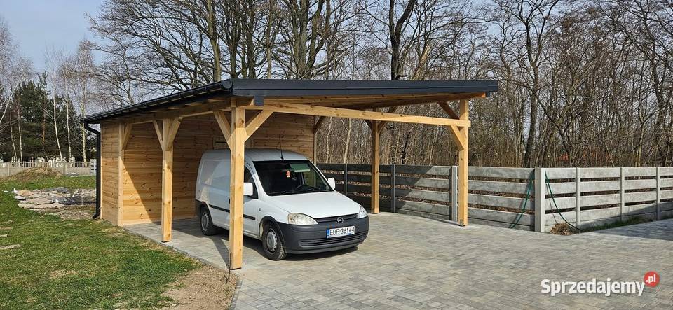 Zadaszenia na auto z budynkiem gospodarczym łódzkie