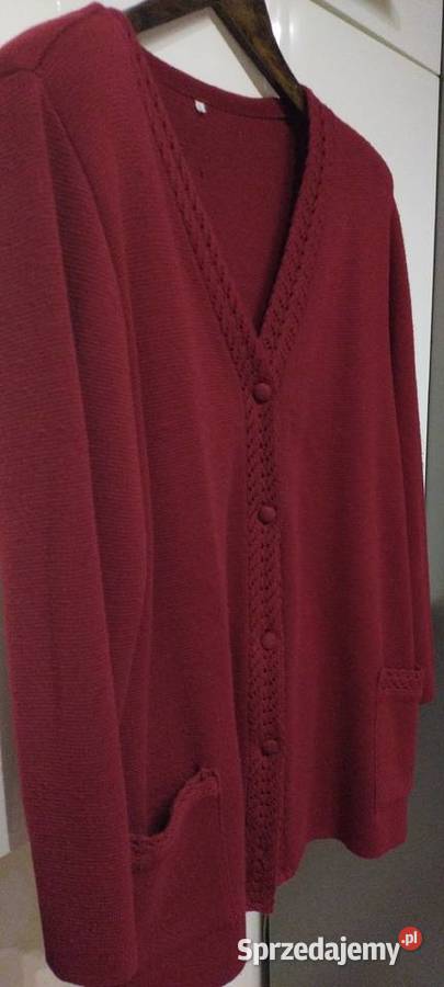 Kardigan damski w kolorze bordowym