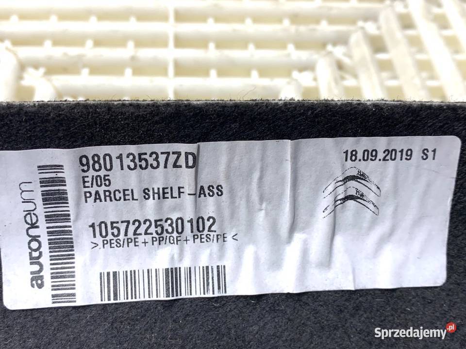 PÓŁKA TYŁ CITROEN C4 CACTUS 98013537ZD Hatchback