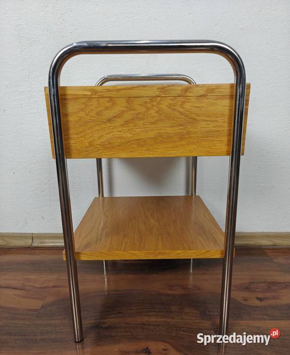 Szafki nocne stolik Chrom Dąb Jasny Art Deco