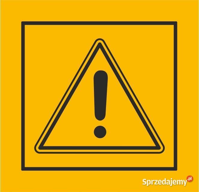 Naklejka ostrzegawcza na maszyny piktogram uwaga Kamionna sprzedam