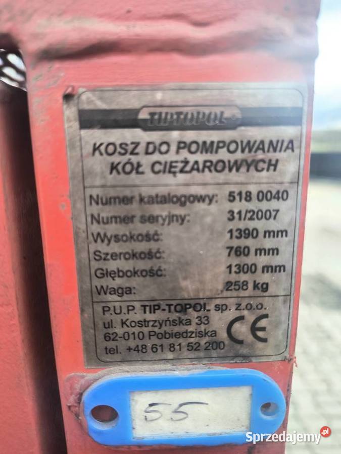 Kosz klatka do pompowania kół ciężarowych Grzymałków sprzedam